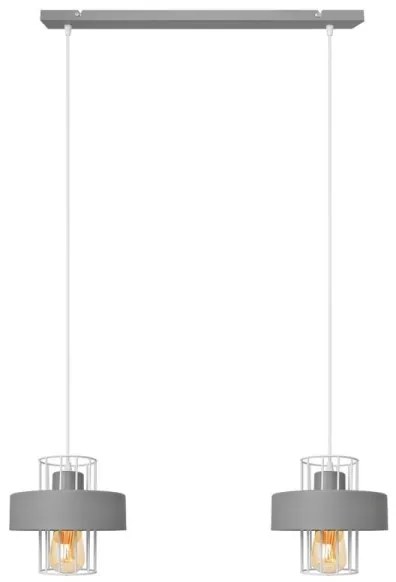Lampadario a sospensione con filo VOLTA 2xE27/15W/230V grigio