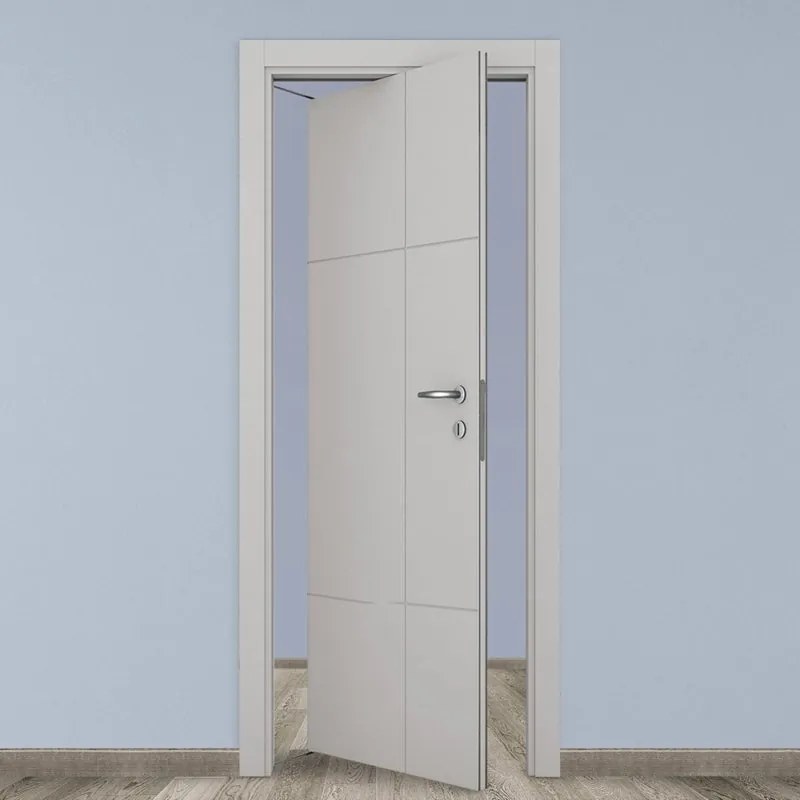 Porta tamburata rototraslante City grigio L 70 x H 210 cm sinistra