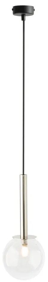 Lampadario a sospensione con filo DAISY 1xG9/12W/230V diametro 14 cm cromo lucido/nero/limpido