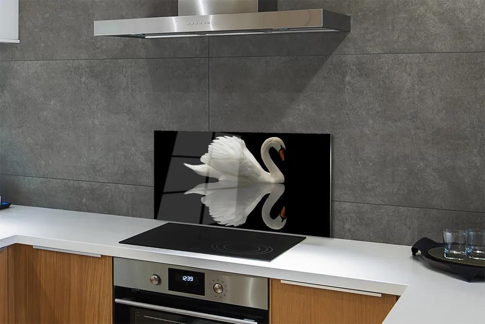 Pannello paraschizzi cucina Cigno di notte 100x50 cm