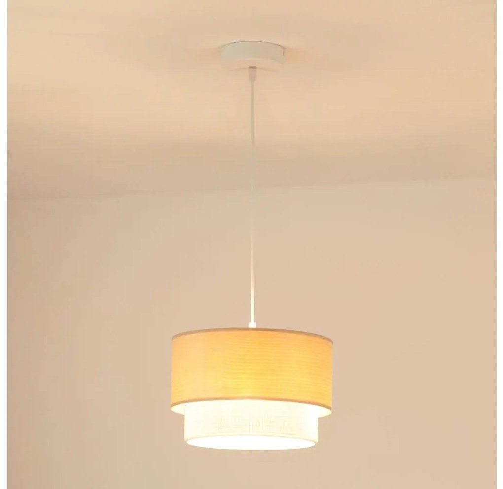 Brilagi - Lampadario a sospensione con filo ARIZONA BOHO 1xE27/15W/230V diametro 25 cm beige/bianco