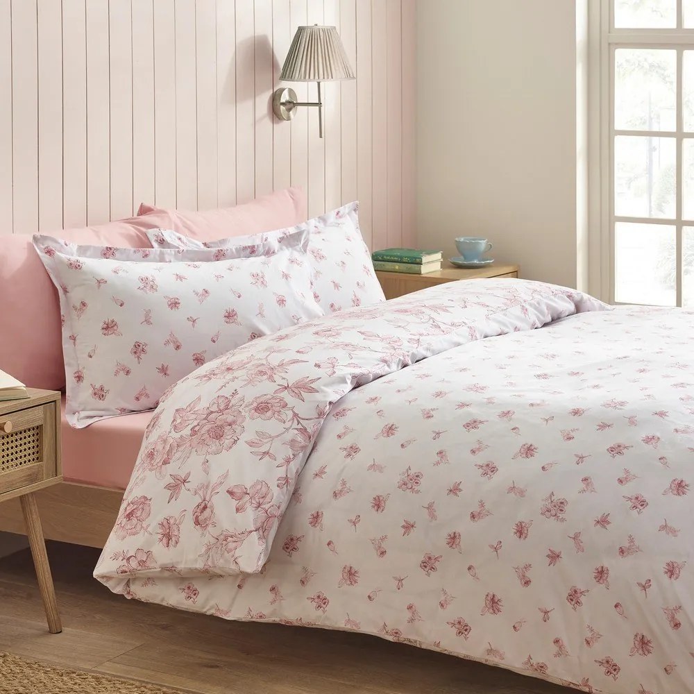 Set copripiumino e federa rosa per letto matrimoniale 3 pezzi 200x200 cm Mirabelle – Catherine Lansfield