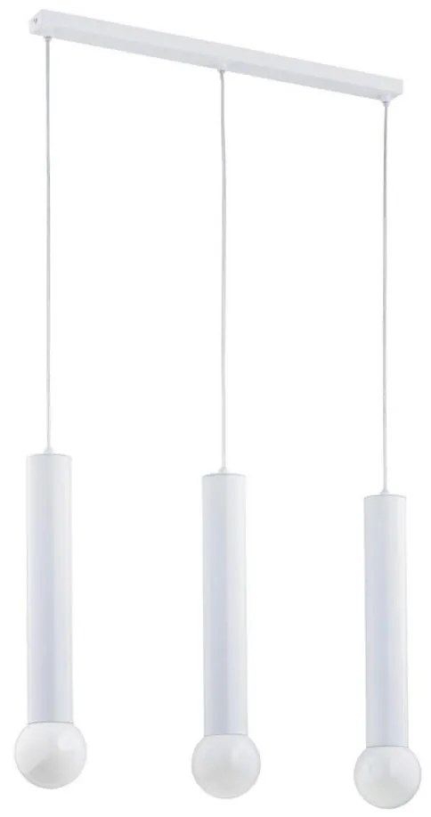 Lampadario a sospensione con filo TWISTER 3xE27/60W/230V bianco