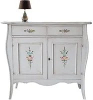 Madia credenza in legno 2 porte shabby bianco anticato decorato 105x50x100 - Mobili 2G