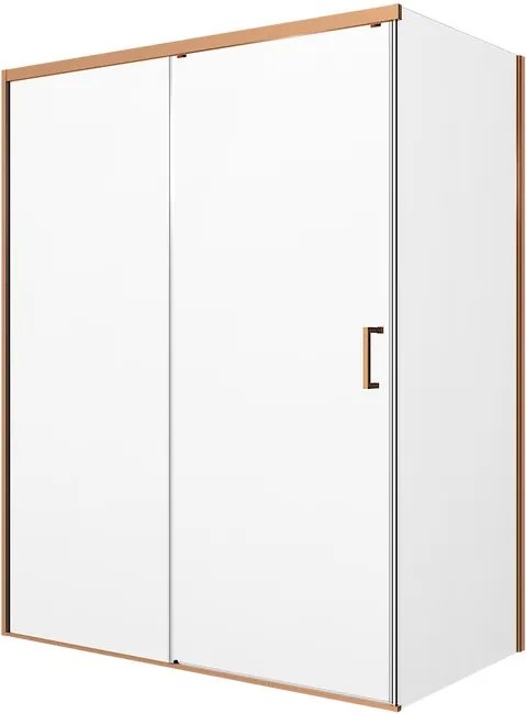 Porta doccia scorrevole L 158-159.5 cm x H 200 cm per nicchia in vetro trasparente SP. 6 mm, profilo dorato, serie Jazz