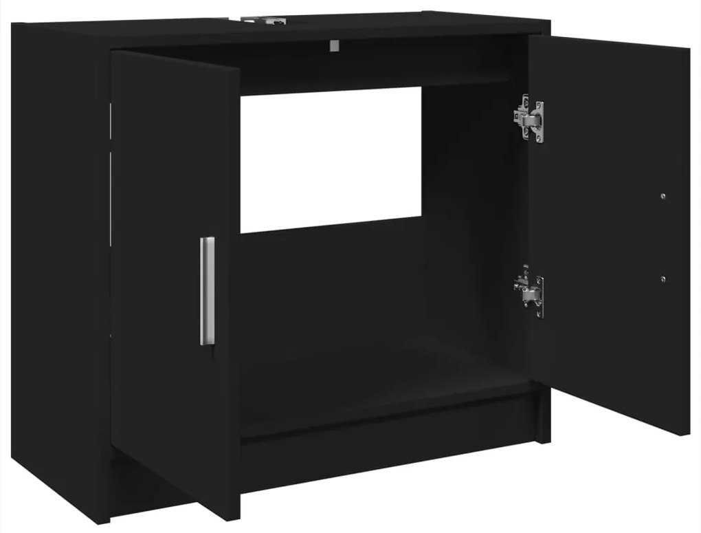 Mobile lavabo nero 63x29x55 cm in truciolato