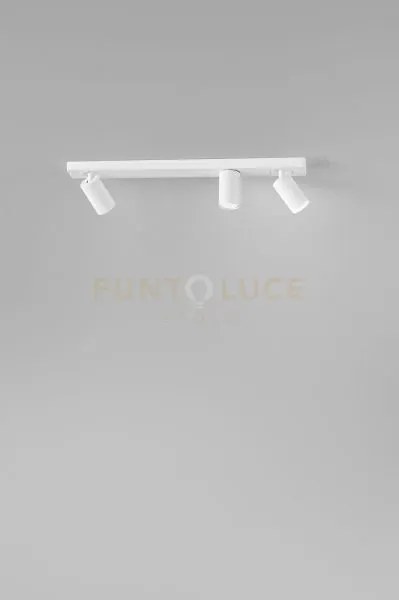 Plafoniera oddy in alluminio colore bianco con 3 faretti tondi d.6c...