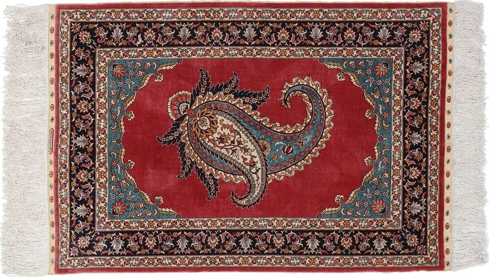 Hereke Tappeto 80 x 120 Blu (Tacchino) Annodato A Mano
