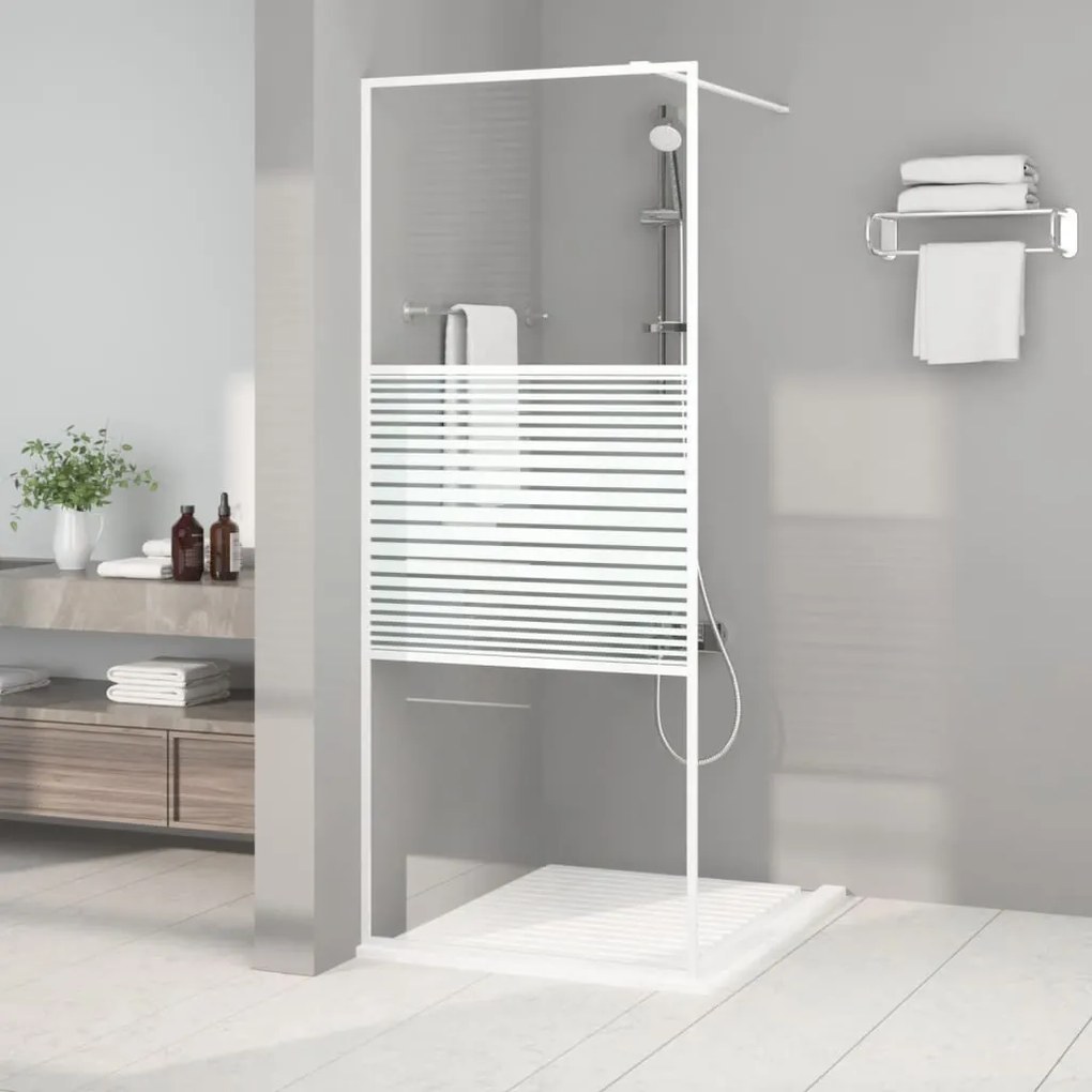 Parete Doccia Walk İn Bianca 80x195 Cm Vetro Trasparente Esg /
