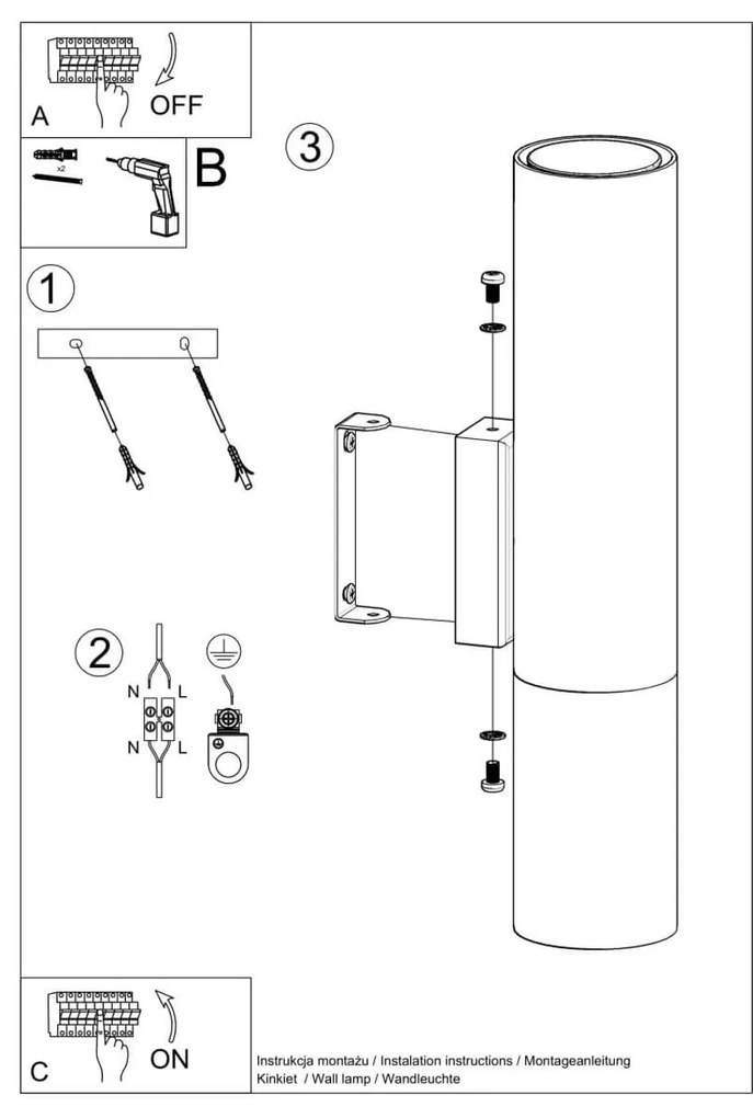 Applique da Parete GU10 in Acciaio LOOPEZ