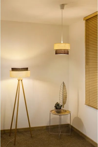 Brilagi - Lampadario LED a sospensione con cavo BOHO STYLE 1xE27/15W/230V Ø 25 cm crema/marrone