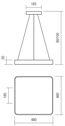 Redo 01-1124 - Lampadario LED a sospensione con filo SCREEN LED/48W/230V 3000K