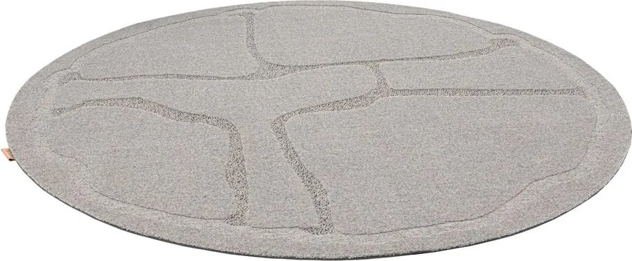 Tappeto rotondo in lana grigia ø 160 cm Morphic Organica - Agnella