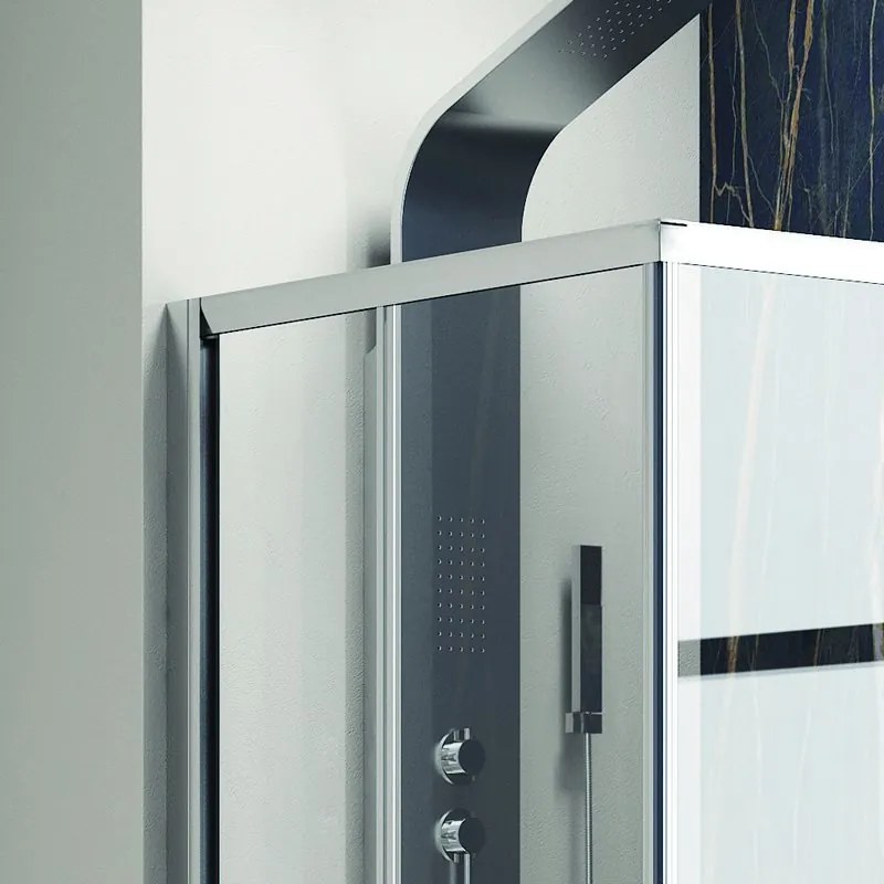 Box doccia 90x80 ad angolo 2 ante scorrevoli trasparente KF1000 - KAMALU