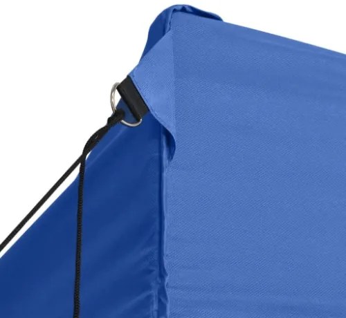 Gazebo Professionale Pieghevole con 3 Pareti 3x4m Acciaio Blu