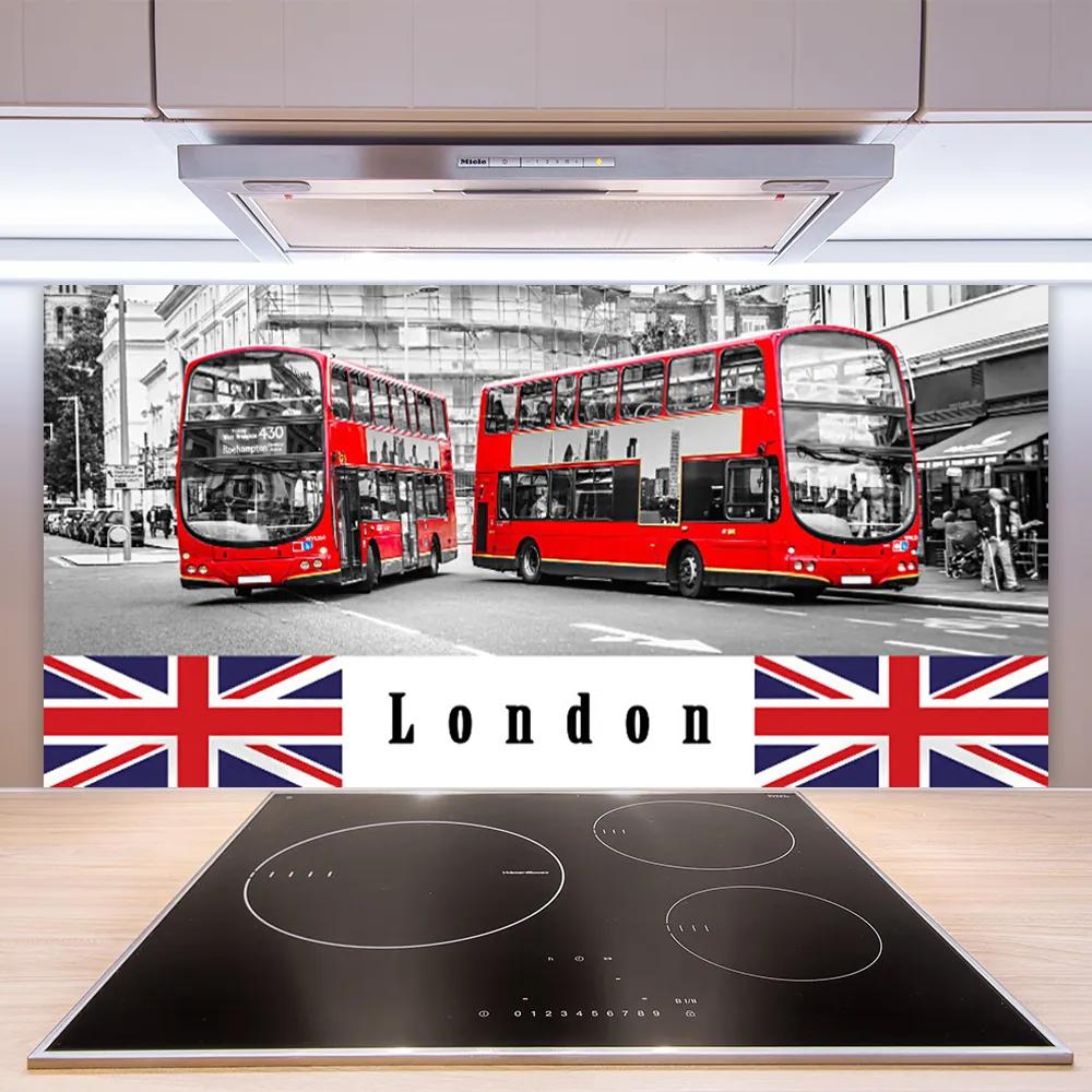 Rivestimento parete cucina Arte dell'autobus di Londra 100x50 cm