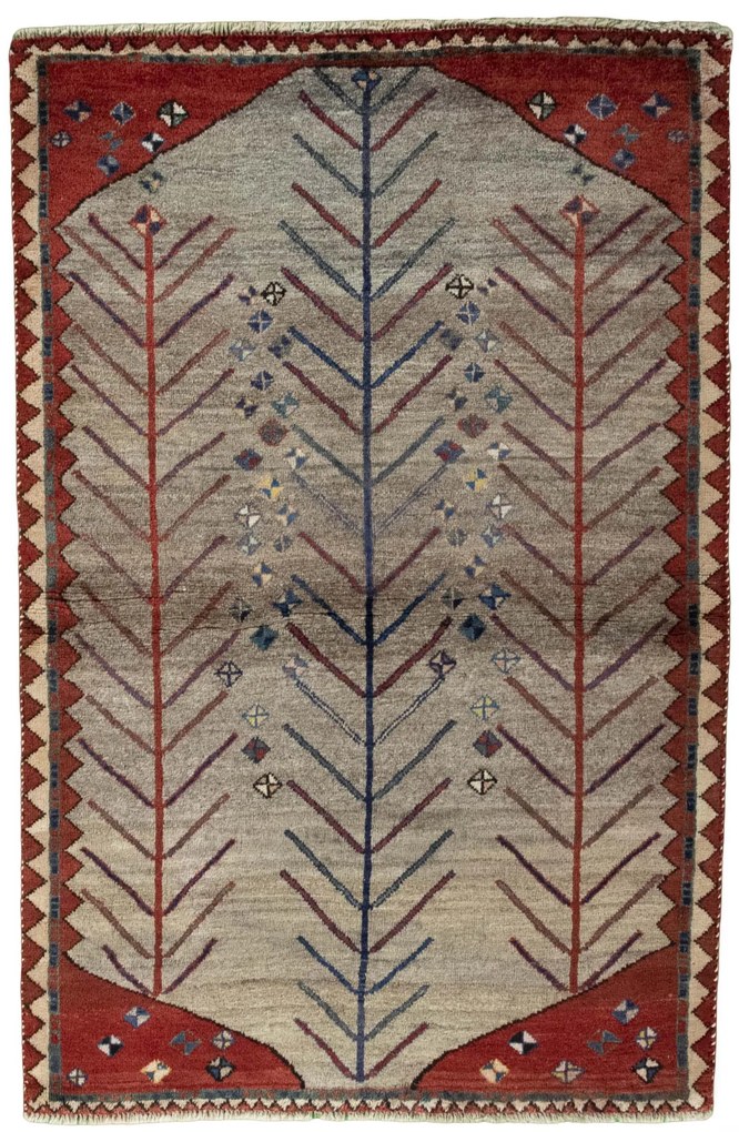 Gabbeh Tappeto 100x150 Beige (Iran) Annodato A Mano