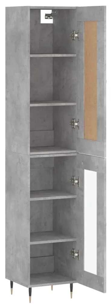 Credenza grigio cemento 34,5x34x180 cm in legno multistrato