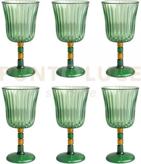 Set 6 calici ginevra verde