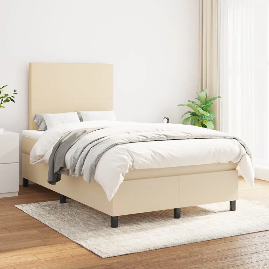Giroletto A Molle Con Materasso Crema 120x200 Cm İn Tessuto /