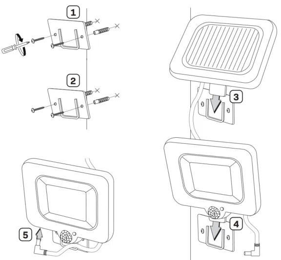 Riflettore LED solare con sensore DUO LED/1W/3,7V 1200 mAh IP44