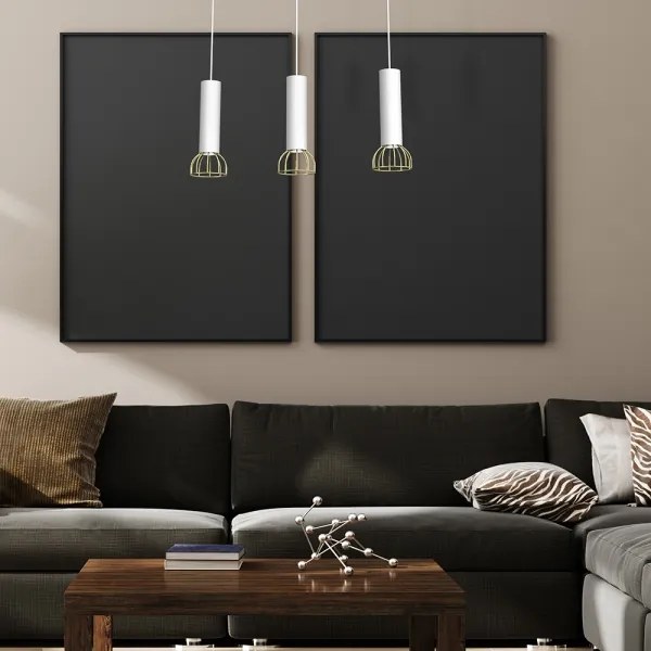 Lampadario su corda DANTE 3xGU10/25W/230V bianco/oro