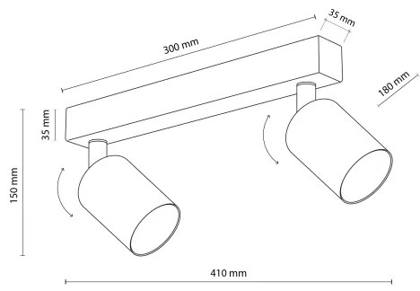 Faretto NEX 2xGU10/10W/230V bianco