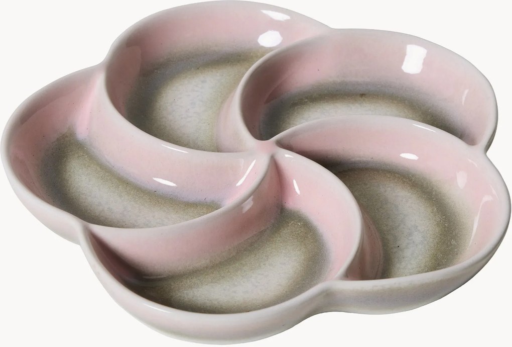 Vassoio da portata fatto a mano con smalto reattivo 70's