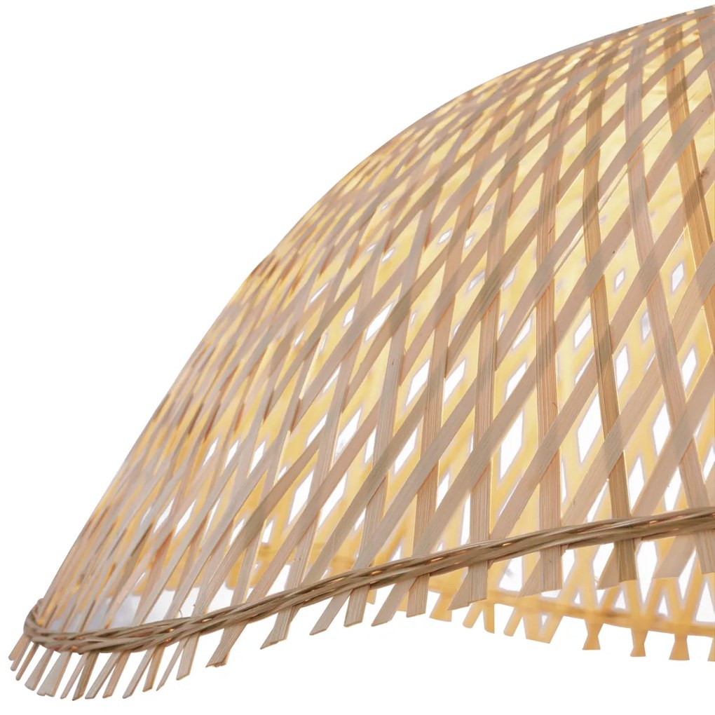 Lampada a sospensione bohémien nera con bambù - Lily