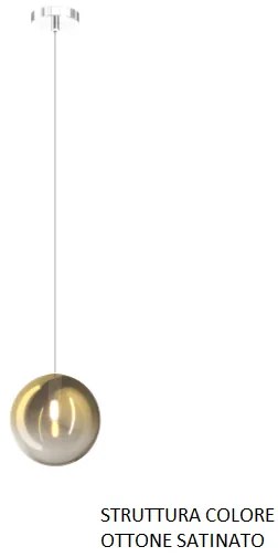 Sospensione ottone sat. 1 luce vetro oro 1184os-s1-or