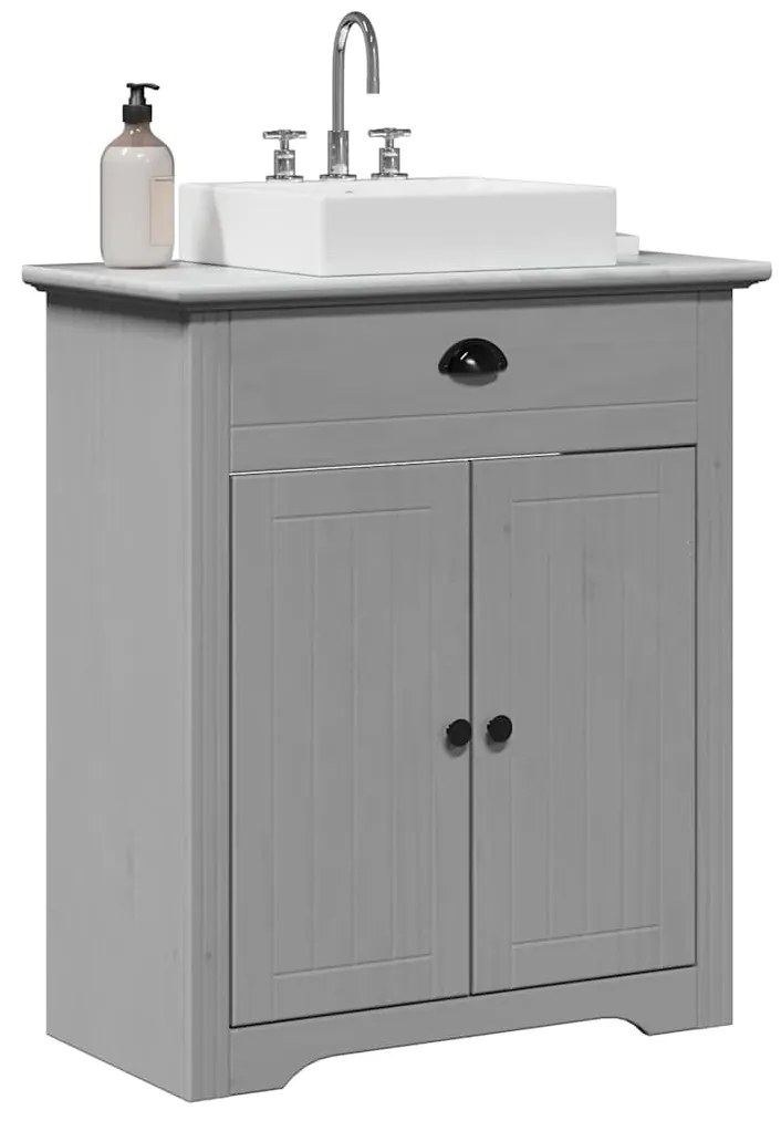 Mobile Lavabo Da Bagno Bodo Grigio 70x35x80 Cm /