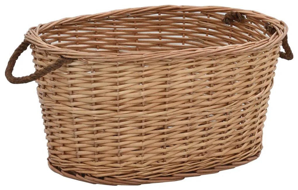 Cesta Per Legna Con Maniglie 56x40x28 Cm Salice Naturale /