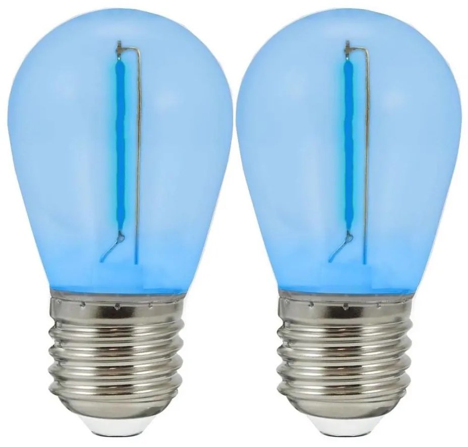 SET 2x Lampadina LED PARTY E27/0,3W/36V blu