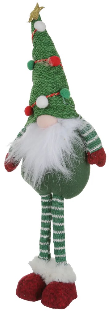 Gnomo Natale in piedi 45 cm cappello verde