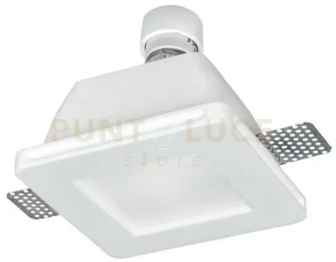 Incasso snow bianco quadrato 1 luce attacco gu10 12x12x6cm in gesso...