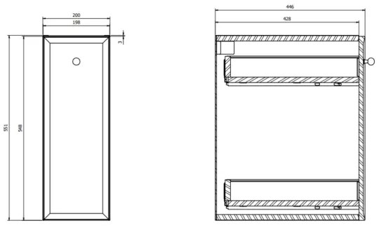Cersanit S1022-006 - Pensile da bagno sospeso MILLE 20x45 cm bianco opaco