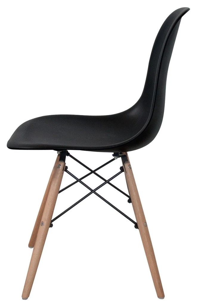 SET 4 SEDIE TOWER WOOD NERE EXTRA QUALITY