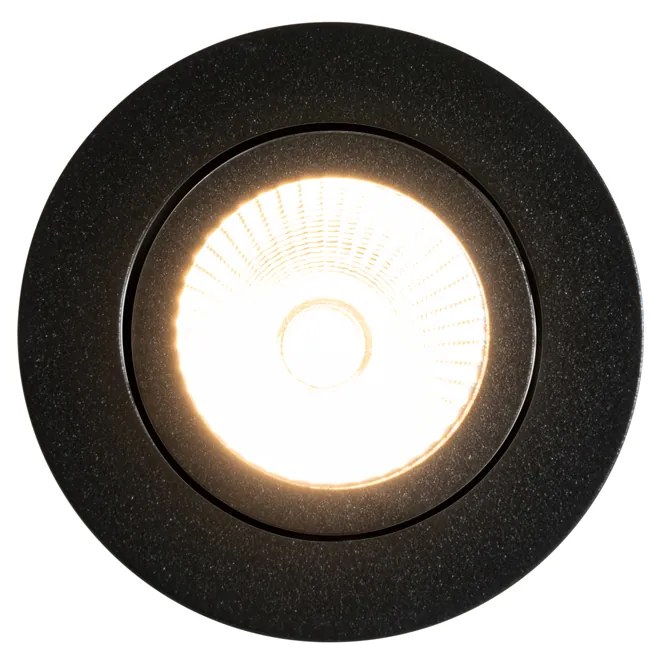 Faretto da incasso nero 6,8 cm con LED 545 lm dimmerabile IP65 - Gaius