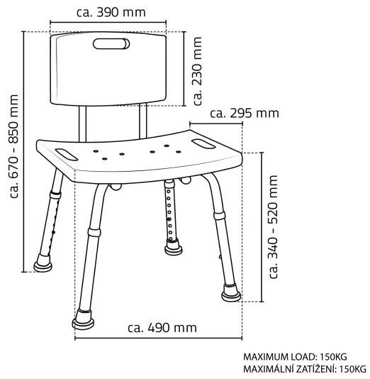 Ridder - Sedia con schienale 49x85 bianca