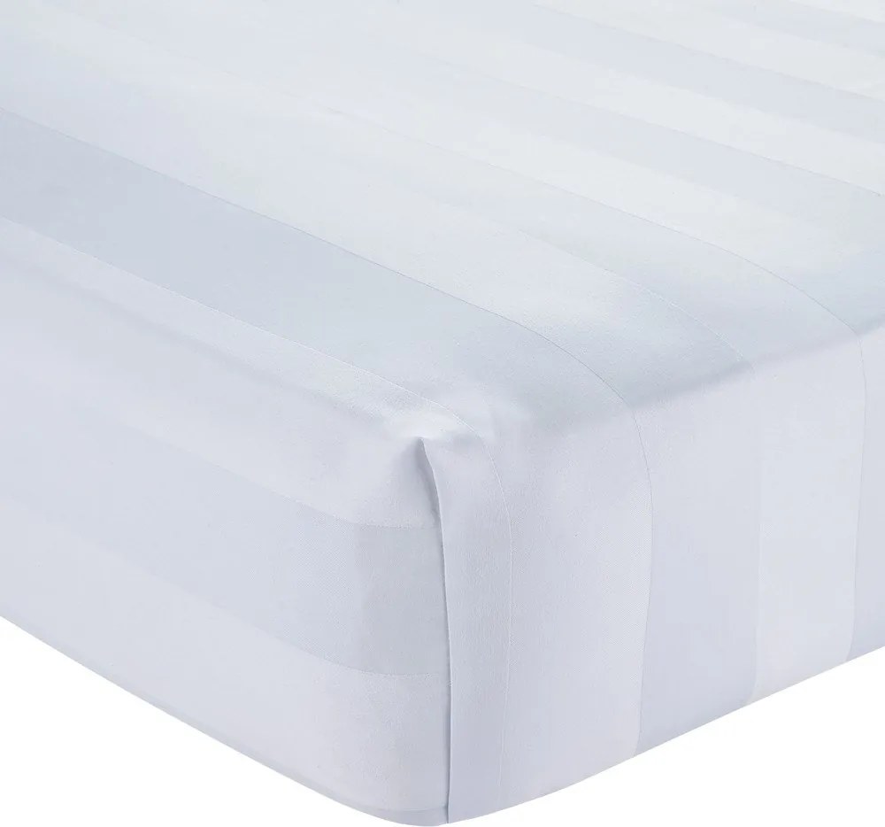Lenzuolo con angoli bianco in raso di seta 150x200 cm So Soft Satin Stripe – Catherine Lansfield