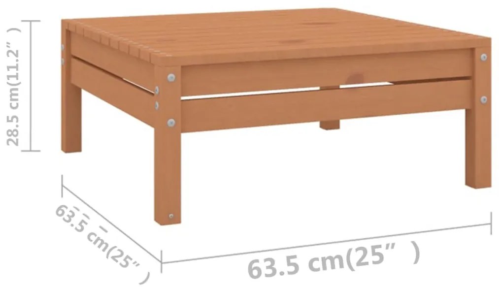 Set Salotto da Giardino 10 pz Miele in Legno Massello di Pino