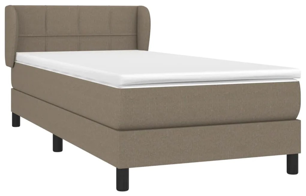 Giroletto a molle con materasso tortora 100x200 cm in tessuto