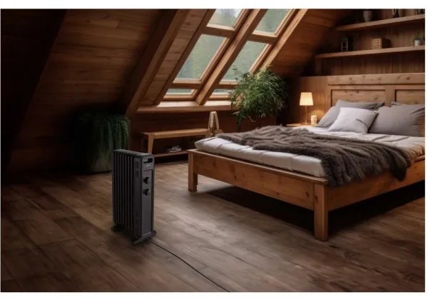 Sencor - Radiatore elettrico a olio con 9 elementi, 3 livelli di potenza 800/1200/2000 W, 230 V, nero