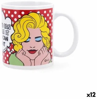 Tazza Quid Pin Up Fumetti Multicolore Ceramica 330 ml (12 Unità)