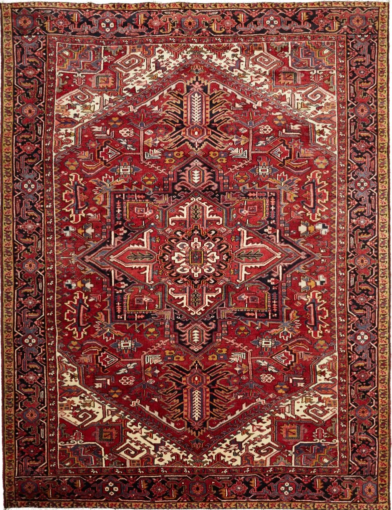 Heriz Tappeto persiano 330 x 250 Rosso (Iran) Annodato A Mano