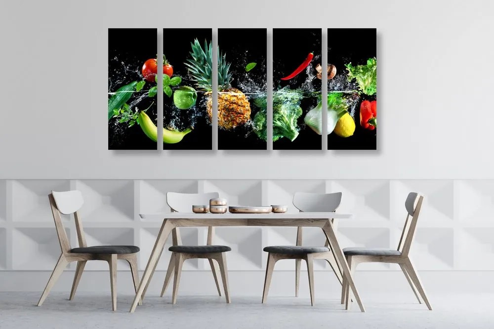 Quadri 5 pezzi – Frutta e verdura biologica