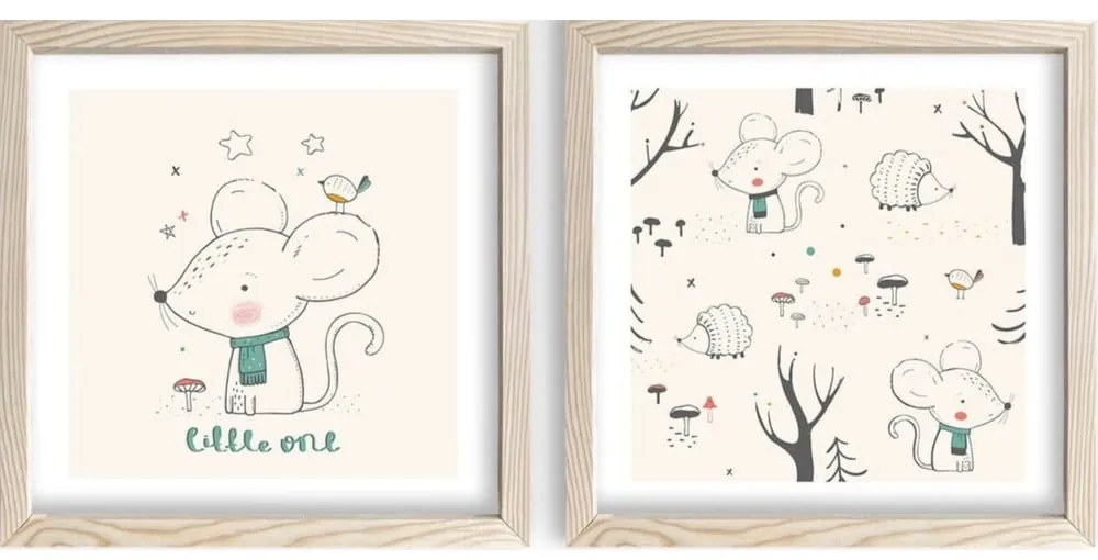 Quadri per bambini in set da 2 33x33 cm Little One - Wallity