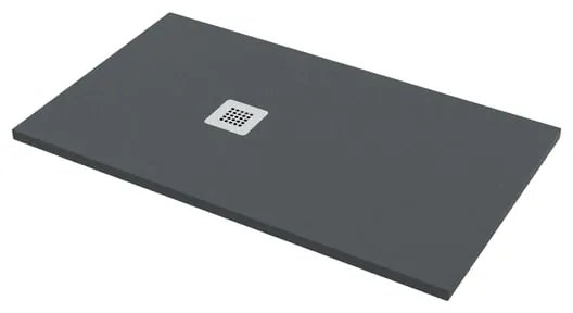 Piatto doccia in carbonato di calcio Horus grigio scuro L 70 x L 120 x H 2.7 cm opaco effetto pietra