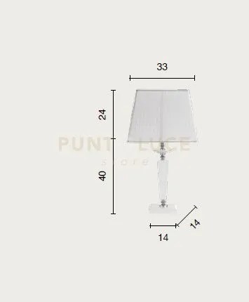 Lume grande cherubini tortora e cromo con paralume bianco l.33cm at...