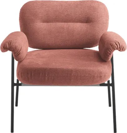 Poltrona in tessuto Ruggine con struttura in metallo Nero CUKY